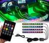 RGB-LED-Autoinnenbeleuchtung über USB | Bluetooth-Verbindung mit der Anwendung auf dem Telefon | 4x LED-Streifen 9 Dioden 5050 15cm | IR-Fernbedienung | Musikmodi