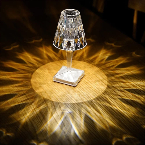LED-Tischleuchte | Kristall-Design, Touch-Bedienung, modern | DTL-C03-WYN