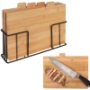 Holz-, Bambus-Schneidebrett | Brettständer | Servierbrett-Set | NFS-4in1