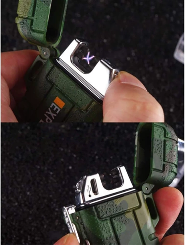 Plasma-Feuerzeug | Outdoor Survival, wasserdicht, USB-aufladbar | grün | JL-F12-Green