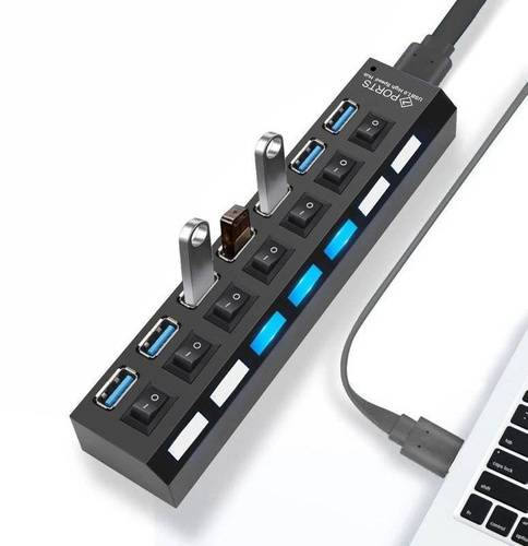 USB 2.0 7-Port Hub | USB Splitter / Distributor | YT07