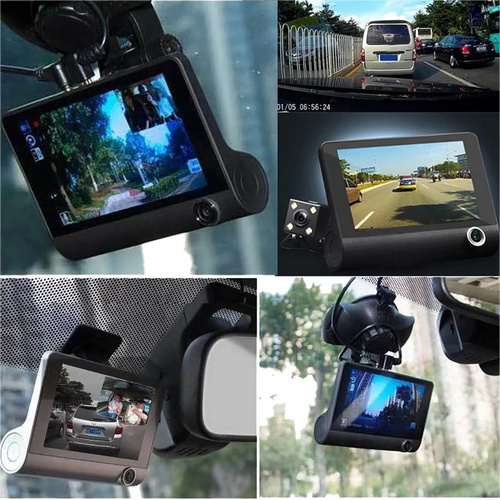 Video-Recorder, Autokamera | 3 Kameras - Vorderseite, Rückseite, Innenraum | FullHD 1296p | Bildschirm 4" | PZ-E9