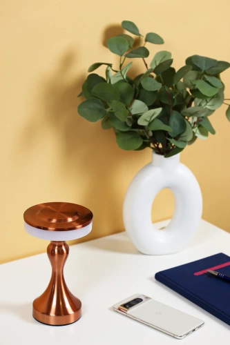 LED-Tischleuchte mit integriertem Akku | 3 Lichtfarben, Stimmungsleuchte für Hotel, Restaurant | HJA14-A-COPPER