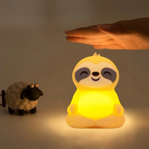 LED Silikon Nachtlicht Faultier | Tragbare Kinderlampe 9 Lichtfarben | JL-243