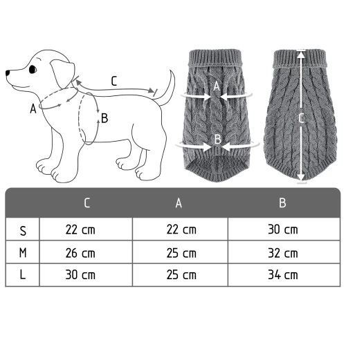 Hundepullover mit Rollkragen | Größe S | weiß | PET-014S-White