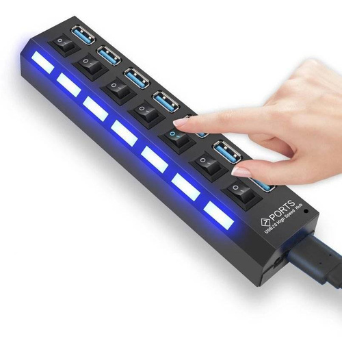 USB 2.0 7-Port Hub | USB Splitter / Distributor | YT07