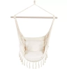 Hängesessel, brasilianischer Stuhl, Hängematte, Schaukel | 2 Kissen, Holzspreizstab, bis 120 kg | beige | ZY-V004