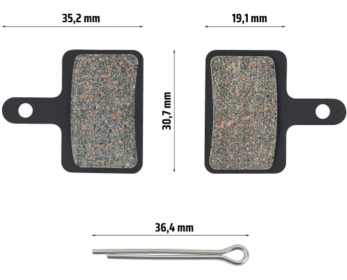 Halbmetallische Bremsbeläge | Scheibenbremsbeläge kompatibel mit B05S B03S B01S SHIMANO | TP-01B
