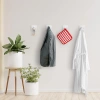 Weißer Haken für Kleidung, Geschirrtücher, Handtücher | Selbstklebende Halterung für Küchenzubehör | BXG-4PCS-WHITE