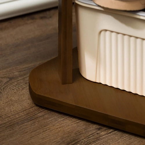 Garderobenständer mit Ablagen | dunkel bambus | BYY-502-RW