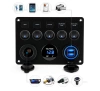 Bedienfeld 12V 24V IP65 mit USB | Bedienfeld mit beleuchteten Schaltern | Dual-USB-Ladegerät 2,1 A/5 V | 12V Zigarettenanzünderbuchse 