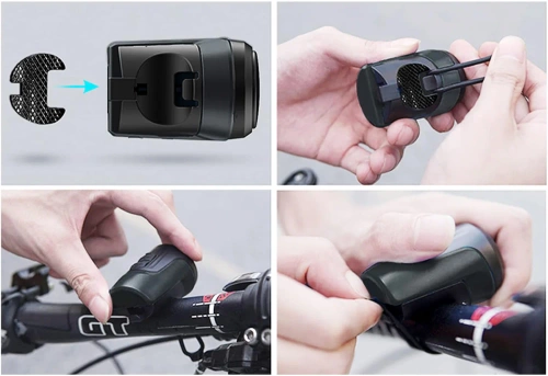 Elektronische Fahrradklingel mit Alarm 125 dB | Wasserdichte Türklingel mit Diebstahlalarmfunktion | EH-128