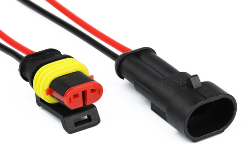 Hermetische Verbindung 2-polig Superseal | Stecker männlich + weiblich | Steckverbinder, Kabelbaum, Buchse, Stecker | SW-D