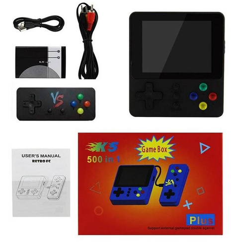 Retro-Spielkonsole | 500 Spiele | mit zusätzlichem Gamepad | K5-Double