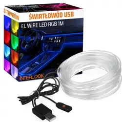 Umgebungslicht RGB-1M |Einseitiger Lichtwellenleiter | Mehrfarbiger LED-Streifen | El-Draht
