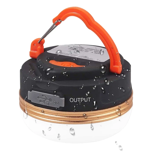 LED-Campinglampe | Taschenlampe mit Magnet und Powerbank-Funktion, 4 Leuchtmodi, SOS, 1.800 mAh, 300 lm, bis zu 20 h Laufzeit | HWL-003