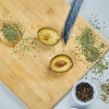 Schneidebrett-Set aus Holz und Bambus | mit Ständer | 4-in-1 Servierbrett-Set | NFS-4in1