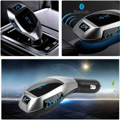 Bluetooth FM-Transmitter für Auto mit LED-Anzeige | USB-Ladegerät | Freisprecheinrichtung | X5