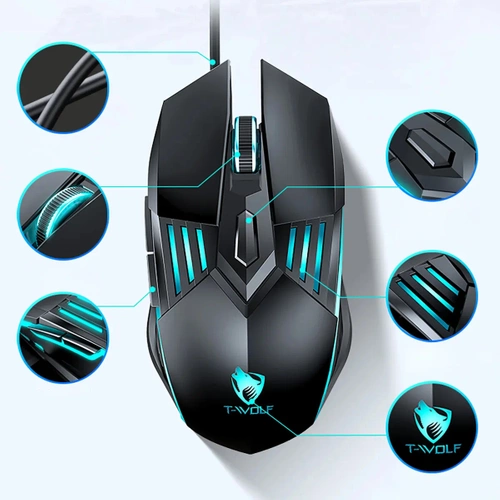 Kabelgebundene Gaming-Maus | RGB beleuchtete Gaming-Maus | G560-Schwarz