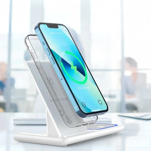 Faltbare kabellose Ladestation | Dockingstation für iPhone, Apple Watch und AirPods | MD-DK15-15W-W