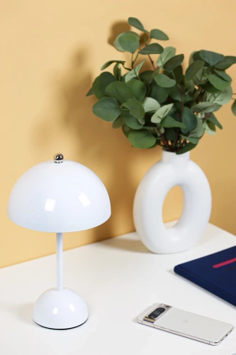 Stilvolle Tischlampe | Kabellose Nachtlichtlampe mit drei Leuchtfarben | HJA27-1-WHITE