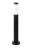 Stehende Gartenlaterne, runder Pfosten für E27-Glühbirne | 230V Stromversorgung, Edelstahl | Mattschwarz, 65cm | LLR-65CM