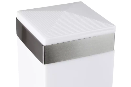 Stehlampe für den Garten, quadratischer Pfosten für E27-Glühbirne | 230V Stromversorgung, Edelstahl | Inox, 45cm | LLF-45CM