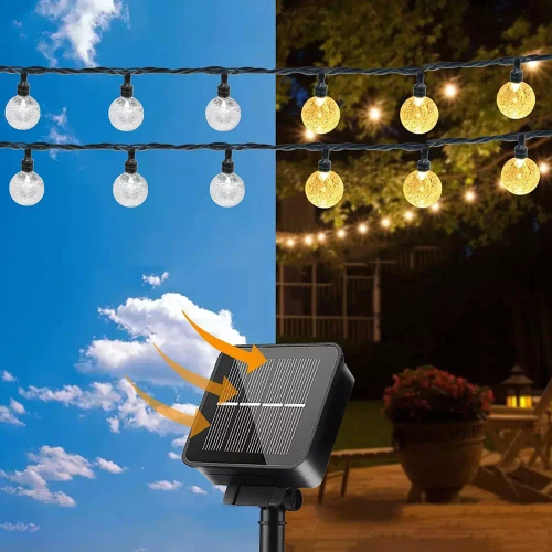 Solar-Garten-Lichterkette LED | 6 Meter, 40 LED-Lampen | SDC-Q40LED-6M