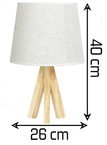 Tischlampe aus Naturholz mit Lampenschirm | 40W E27 | Schreibtischlampe, Nachttischlampe | DL05