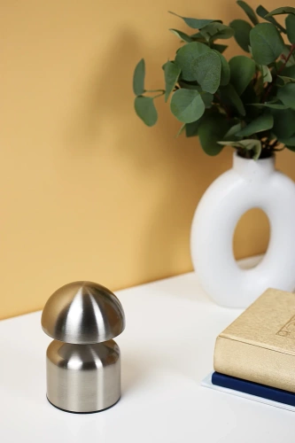 LED-Tischleuchte Pilzform | kabellos, Touch-Bedienung, geeignet für Hotel, Restaurant, Nachttisch | silber | HJA41-SILVER