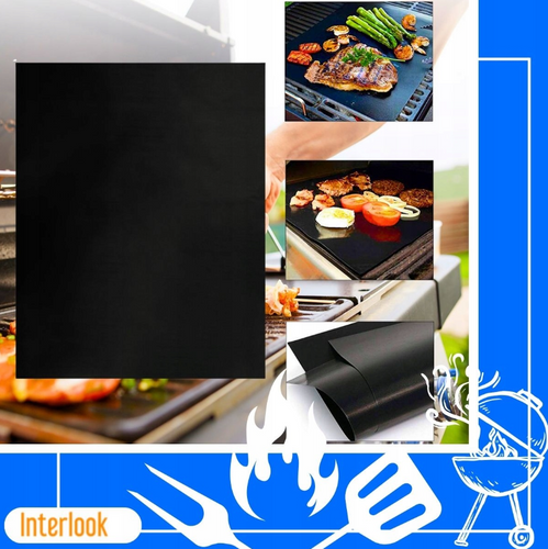 Grill-Teflonmatte | Mehrfachgrillrost | Grillpfanne | BTF-430-B-5x
