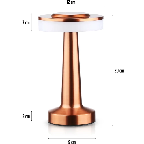 Kabellose Tischlampe | Touch-Nachtlicht mit einstellbarer Lichtfarbe | USB-Lampe | HJA14-COPPER
