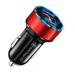 Schnellladegerät fürs Auto 2x USB mit LED-Display | Quick Charge 3.0 | Spannungsmesser | CA-003