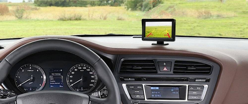 Rückfahrkamera-Set | 18 IR, 12-24 V, mit 4,3" LCD TFT Monitor auf Standfuß | PZ703 PZ470