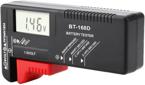 Digitaler Voltmeter | Universeller Batterie- und Akkutester | BT-168D-SCHWARZ | Batterietester