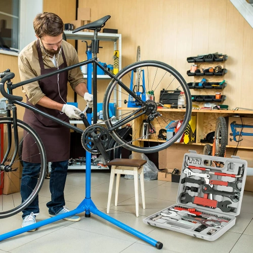 Großes Fahrradwerkzeugset im 44-teiligen Koffer | Profi-Werkzeugset aus Stahl | Universal-Servicewerkzeuge | FZ044-B