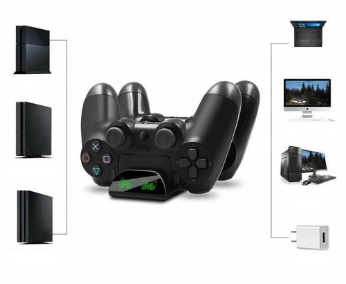 Ladegerät für PS4 / Slim / Pro Controller | LED-Display | HB-P03