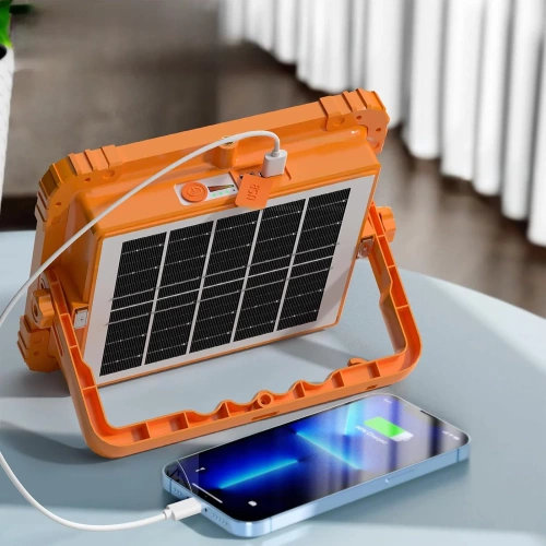 LED-Arbeitsleuchte | solarbetrieben, Powerbank-Funktion, 200 W | gelb | TGD-200W-YELLOW