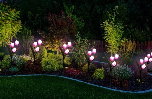 Solarblume | Solar-LED-Gartenlaterne Tulpe | 65 cm, 600 mAh | FLD-40-PINK