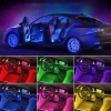 RGB-LED-Autoinnenbeleuchtung über USB | Bluetooth-Verbindung mit der Anwendung auf dem Telefon | 4x LED-Streifen 12 Dioden 5050 22cm | IR-Fernbedienung | Musikmodi 