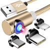 3-in-1 2M | Magnetisches Winkelkabel | 3 Anschlüsse - Micro, Type-C und Lightning | Quick Charge 3.0 | AM51