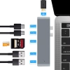 USB-C-Hub | 2x USB-A + 2x USB-C + SD-Kartenleser + TF-Kartenleser + HDMI, 7-in-1 Adapter |