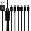 USB-Kabel | 6-in-1, Multifunktionskabel mit Datenübertragungsfunktion, 50 cm | USB-TPC-6in1-50CM