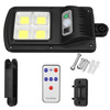 Solar Gartenlampe mit LED, Bewegungs- und Dämmerungssensor IP65 | 48 LED COB Chips | IR-Fernbedienung | LD-S4