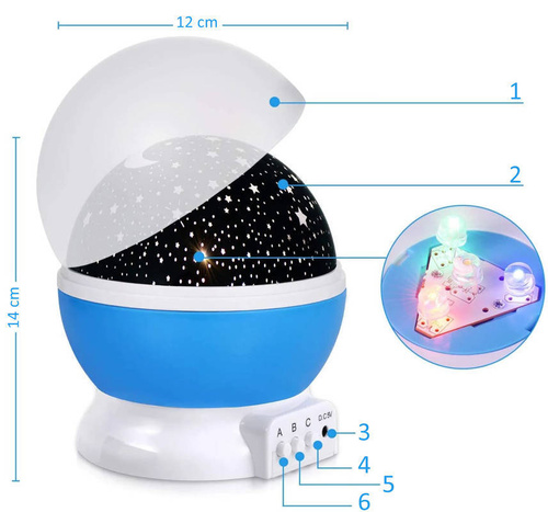 LED-Sternenhimmel Projektor mit Rotation | Nachtlicht | NL-01