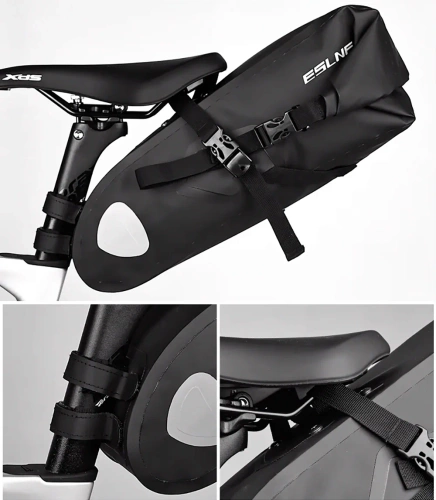 Fahrradtasche wasserdicht | 10 l | Bikepacking-Satteltasche mit Reflektoren | unter dem Sattel | BCB-004