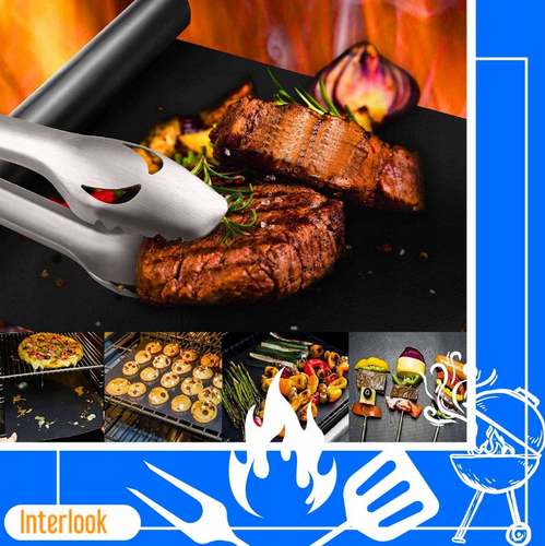 Grill-Teflonmatte | Mehrfachgrillrost | Grillpfanne | BTF-430-B-5x