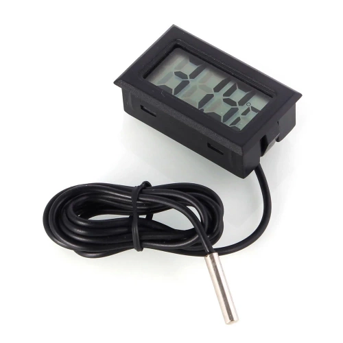 Digitales Thermometer | Mini-Messgerät mit wasserdichter Sonde | schwarz | KTM-050-BLACK