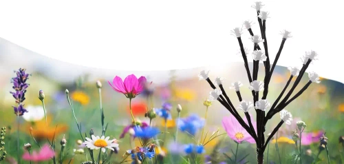 LED-Gartenleuchte Solar | 70 cm, 600 mAh | Baum mit Rosen | FLD-08-C