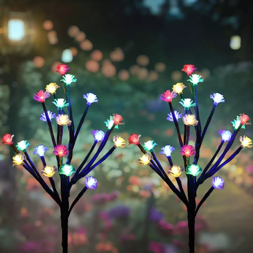 Solarblume | Solar-LED-Gartenlaterne Baum mit Rosen | 70 cm, 600 mAh | FLD-08-C